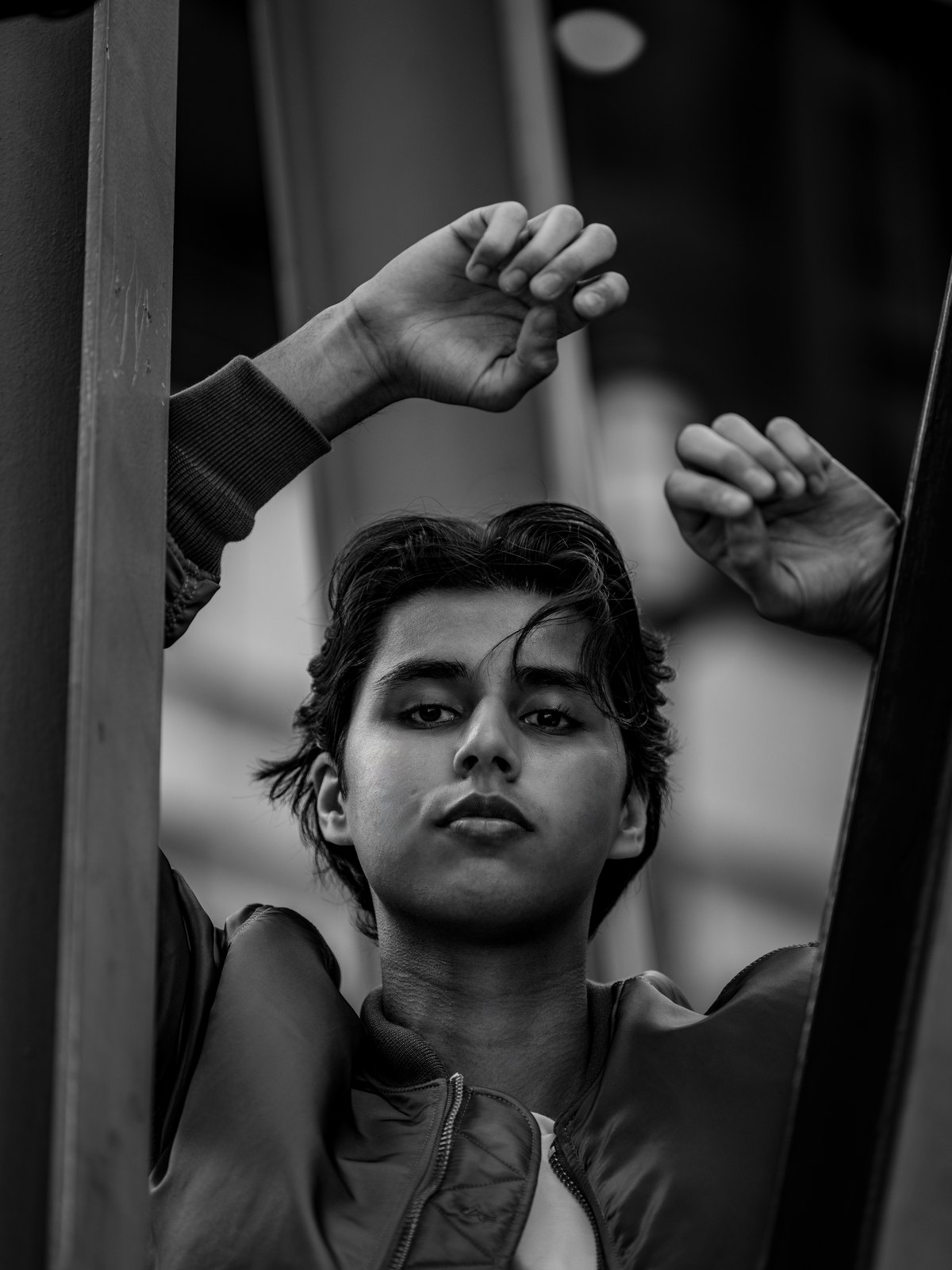 Nekki Sehmbi, black and white portrait